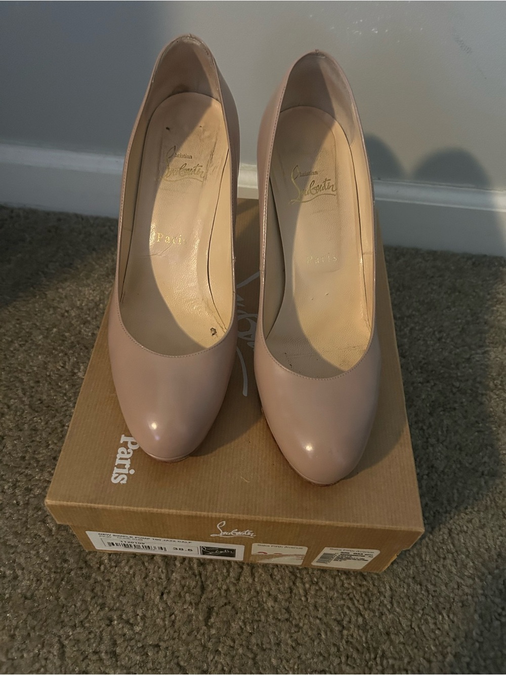 Christian Louboutin Blush Patent Leather Pumps